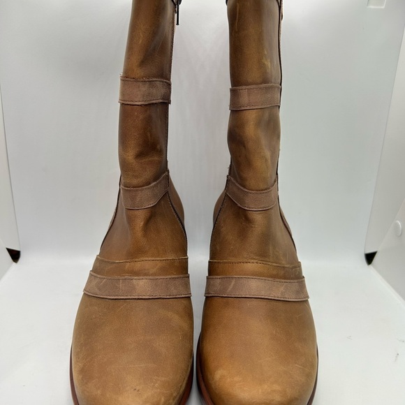 Naot Brown Leather Mid Calf Wedge Boots Size 8 EU 39 - Picture 2 of 12